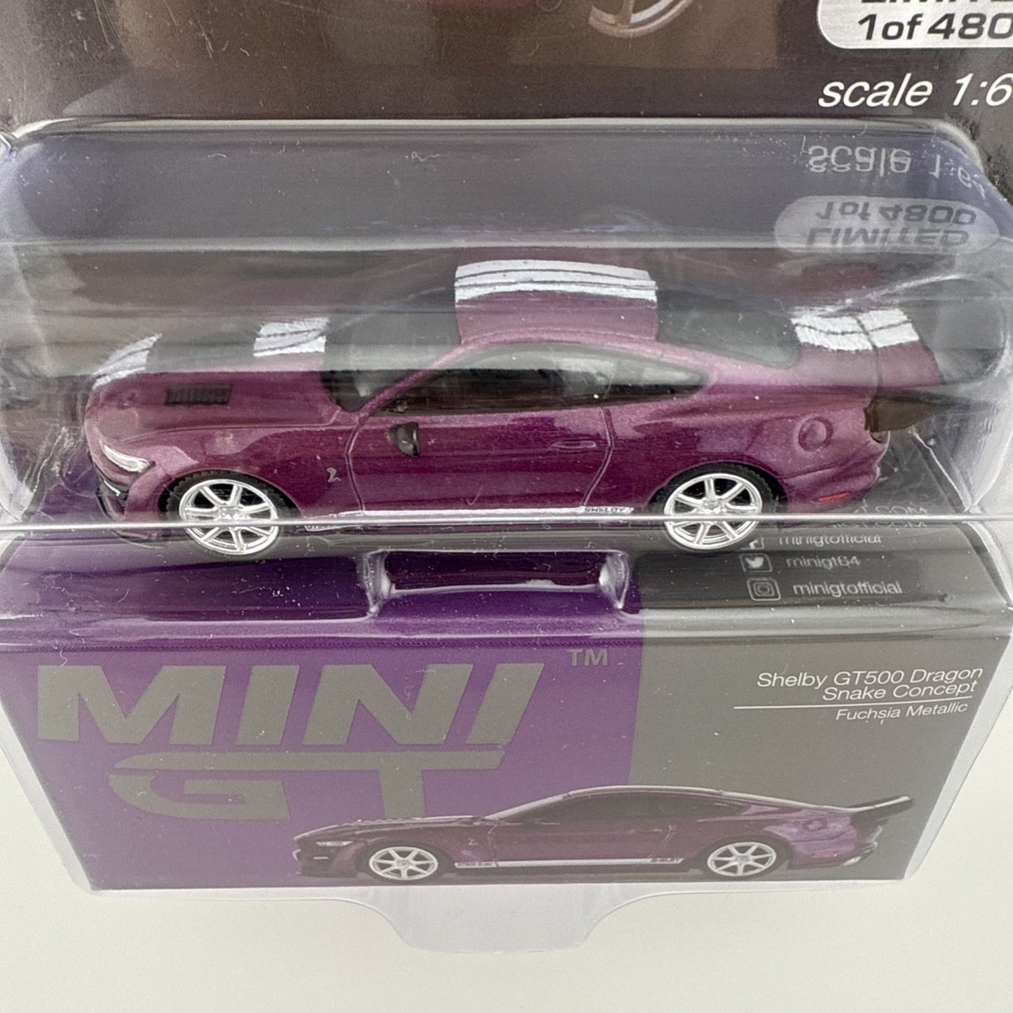 Ford Mustang Shelby GT500 Dragonsnake Concept Fuchsia Metallic   Mini GT MGT 0063