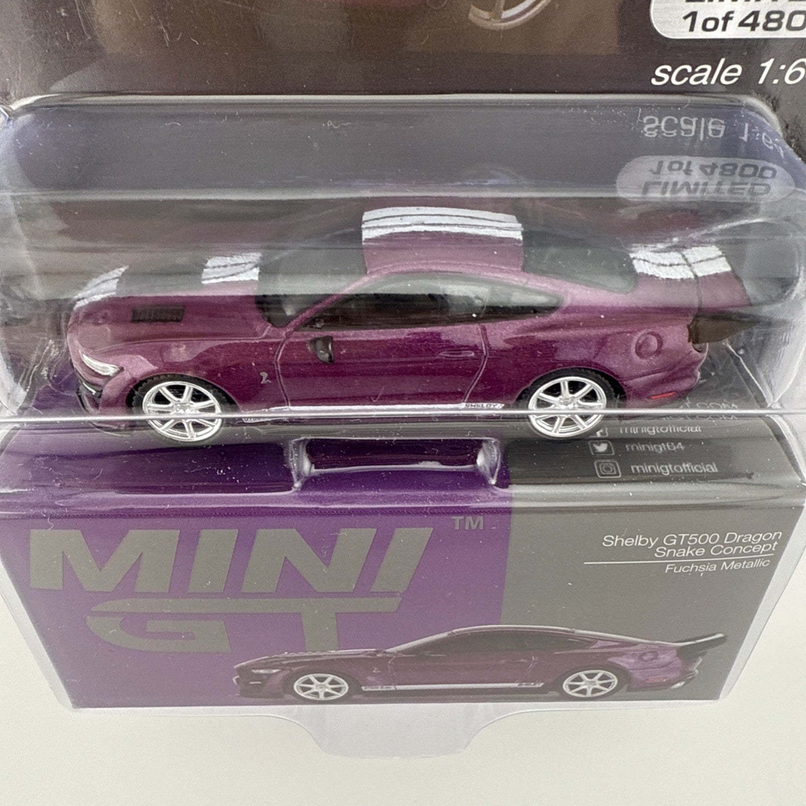 Ford Mustang Shelby GT500 Dragonsnake Concept Fuchsia Metallic   Mini GT MGT 0063