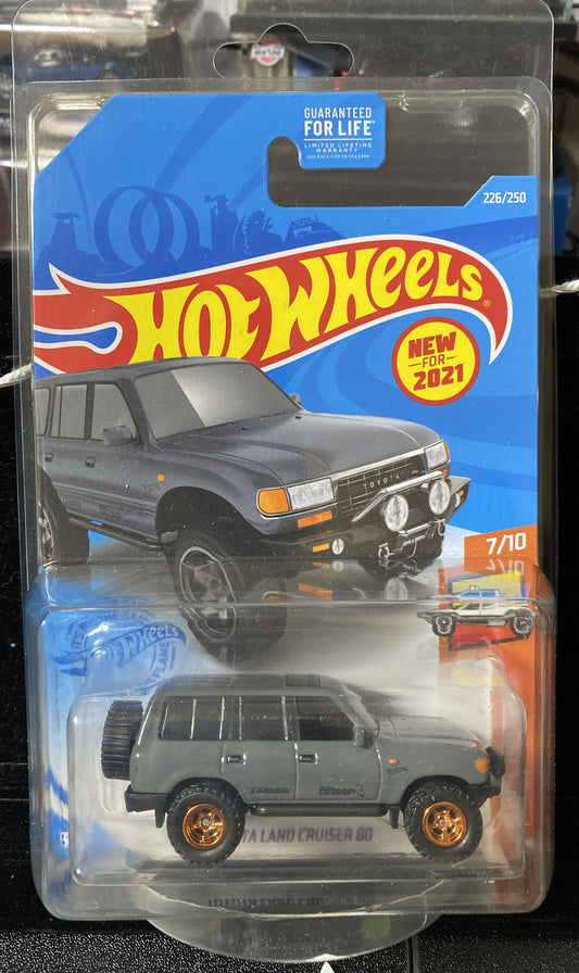 2021 Hot Wheels Toyota Land Cruiser 80 Gray w/Off Road Real Riders Custom Tires0