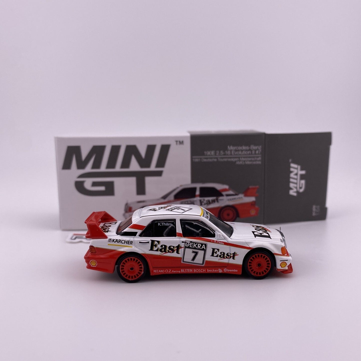 Mercedes Benz 190E 2.5 16 Evolution II   White   Mini GT 00239 AMG Mercedes DTM6