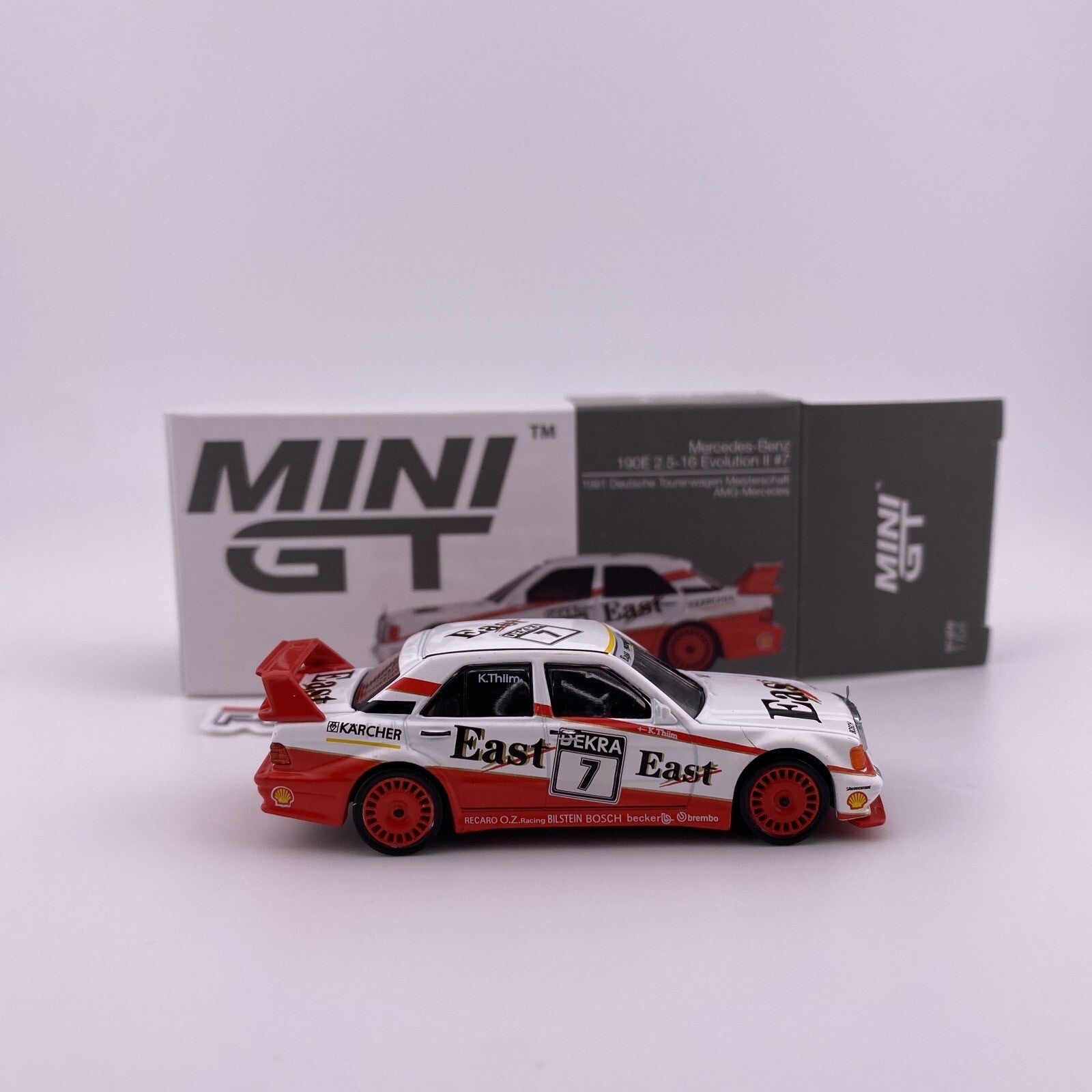Mercedes Benz 190E 2.5 16 Evolution II   White   Mini GT 00239 AMG Mercedes DTM6