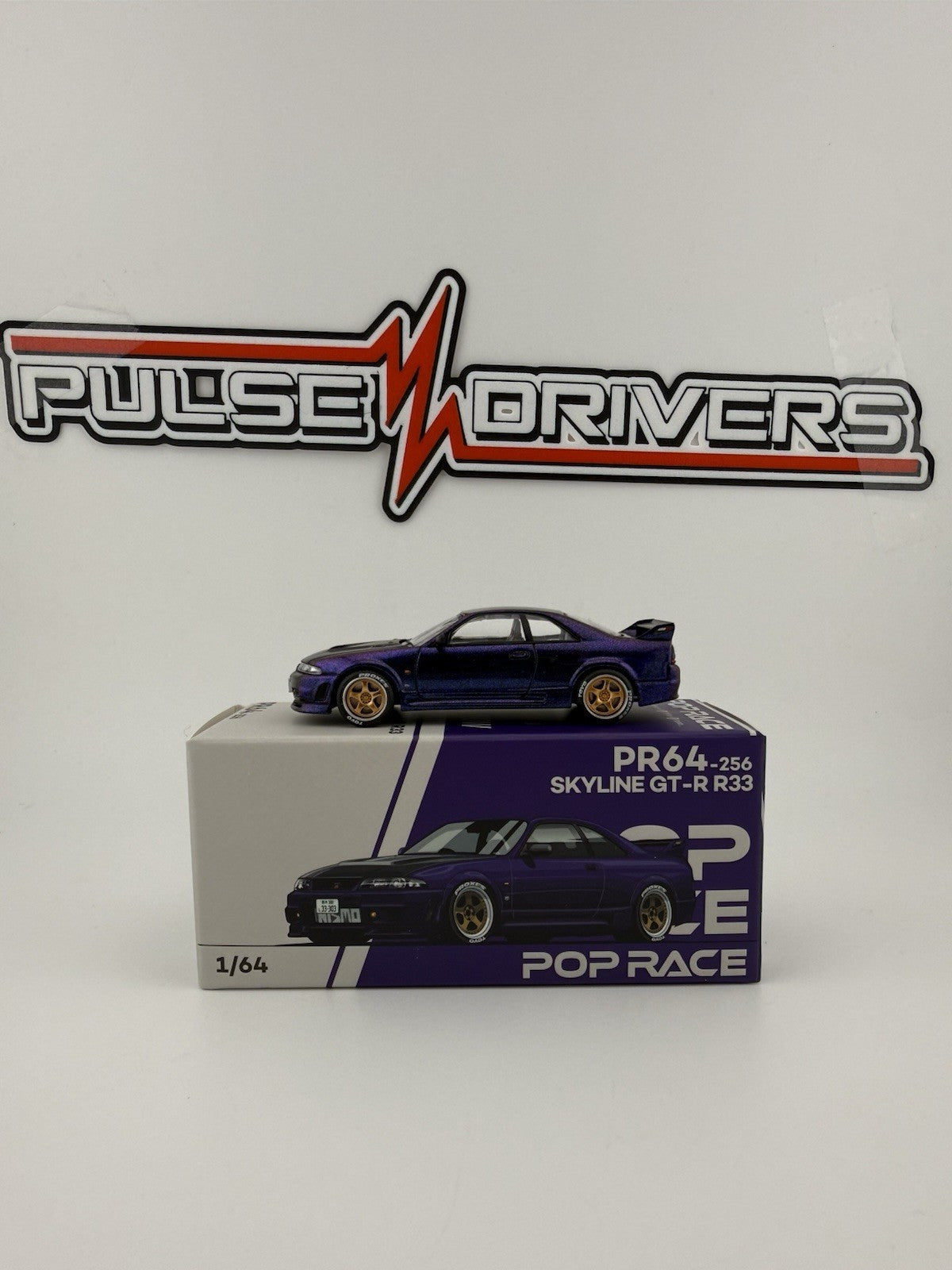 Nissan Skyline GT R R33 Purple   Pop Race PR64 0256 Open Box0
