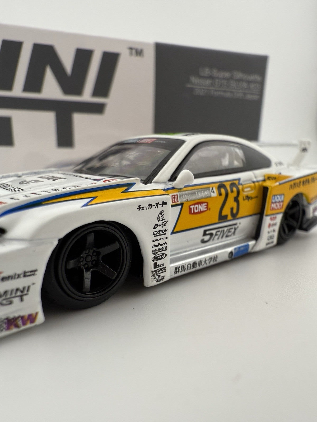 Nissan Silvia (S15) LB Super Silhouette Works White   Mini GT MGT 00434 Open Box2