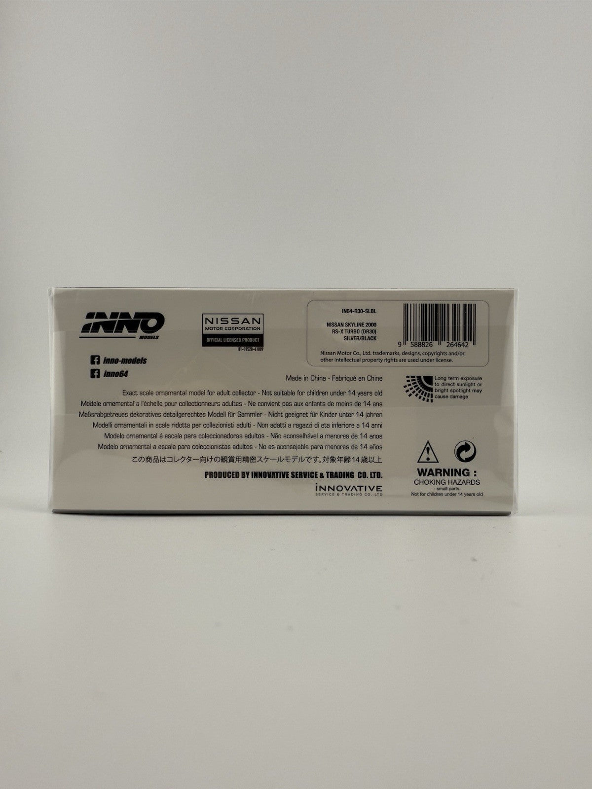 Nissan Skyline 2000 RS X Turbo DR30 RHD SILVER 1/64 BY INNO MODELS IN64 R30 SLBL4