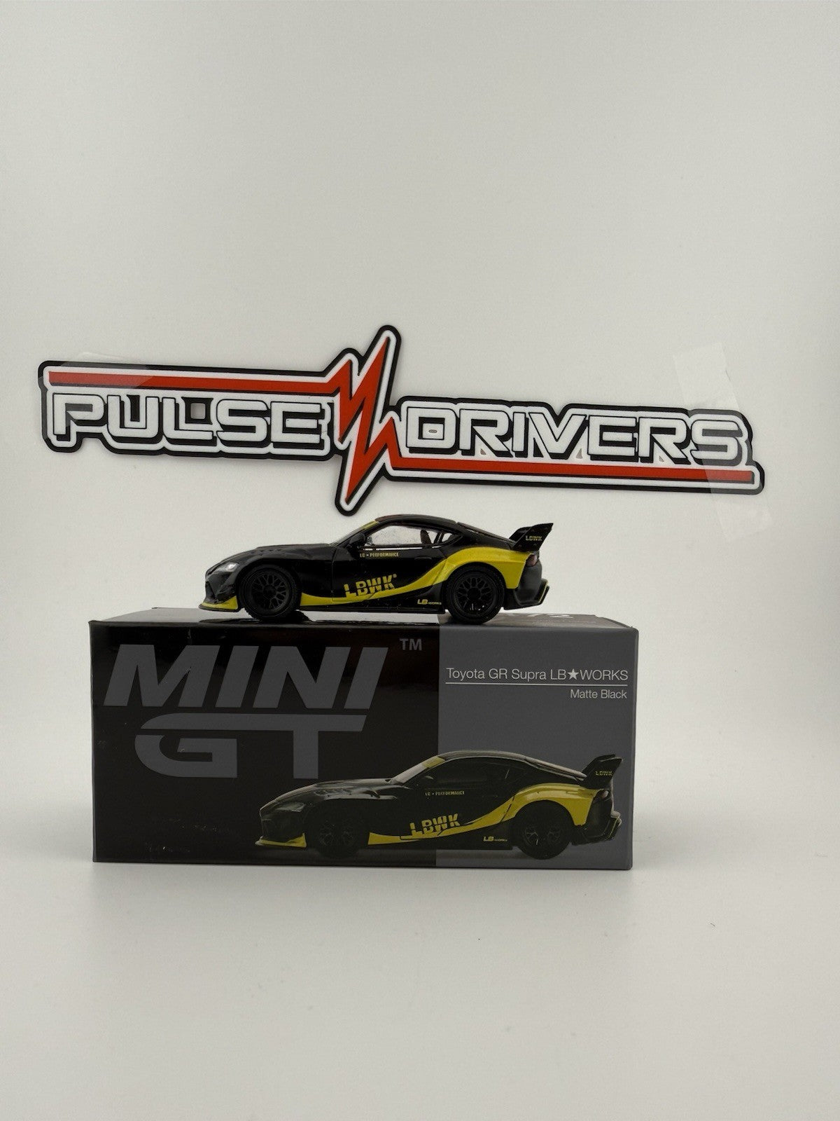 Toyota GR Supra LB Works Matte Black   Mini GT MGT 00472   Open Box0