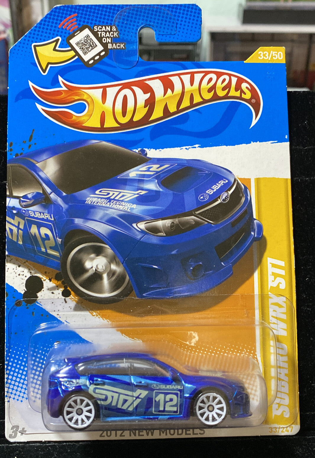 Hot Wheels Subaru WRX STI Blue 2012 NEW MODELS 33/50 in Card Protector0
