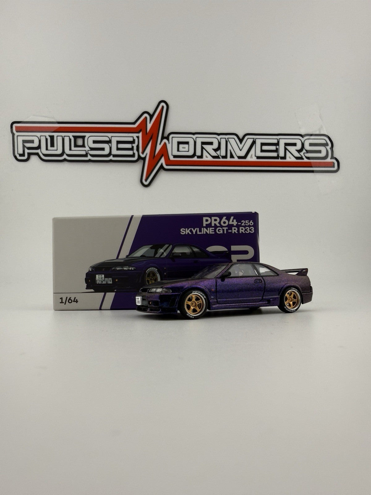 Nissan Skyline GT R R33 Purple   Pop Race PR64 0256 Open Box3