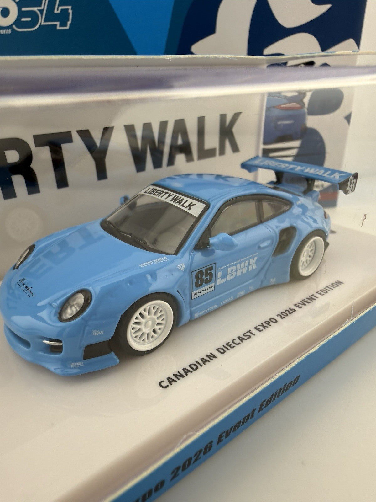 LBWK Porsche 911 997 Light Blue Canadian Diecast Expo 2026 IN64-LBWK997-CDE261