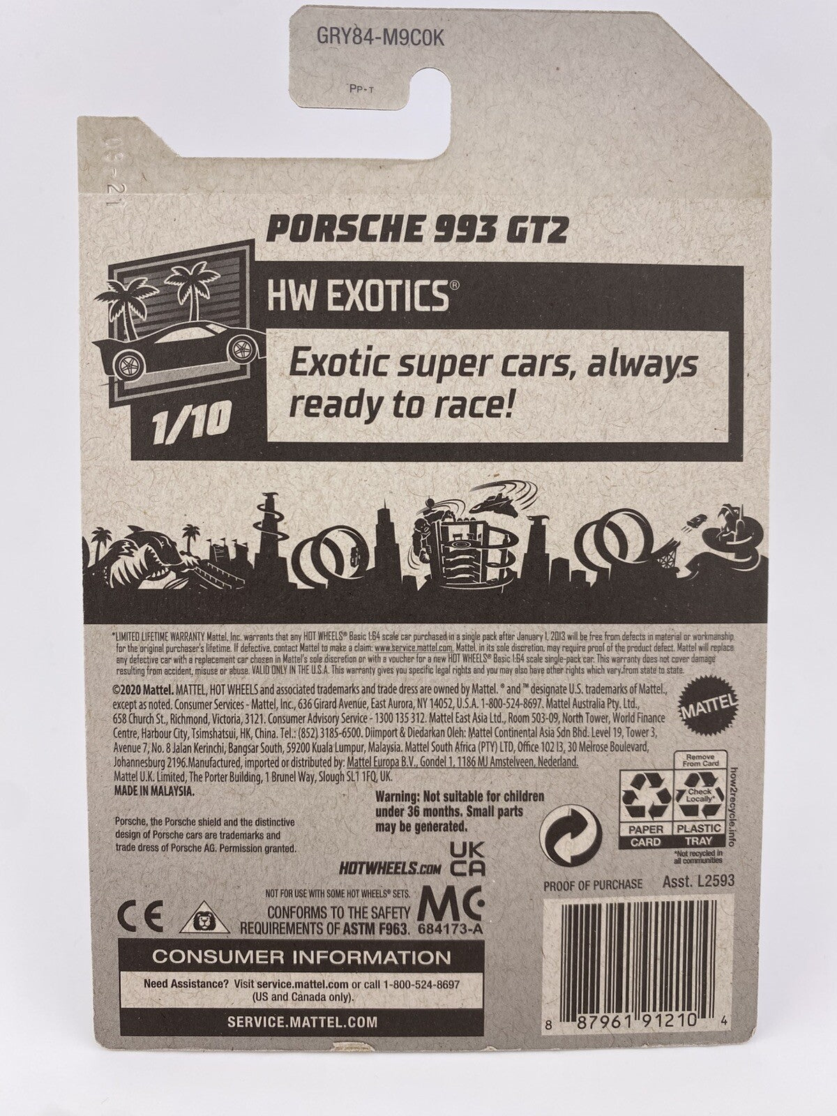 Porsche 993 GT2 Red   Hot Wheels HW Exotics 1/10 in Protector7
