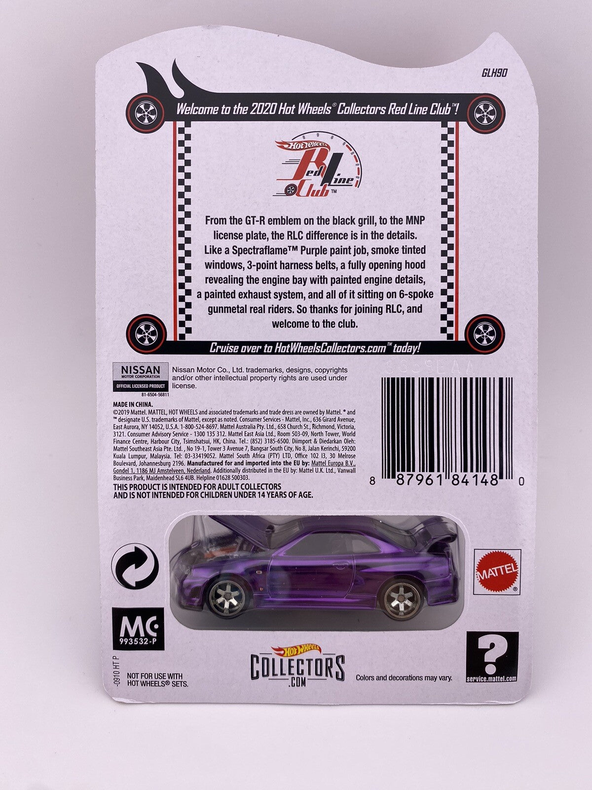 Nissan Skyline GT R (BNR34)   Purple   Hot Wheels   RLC  Spectraflame Purple / 24