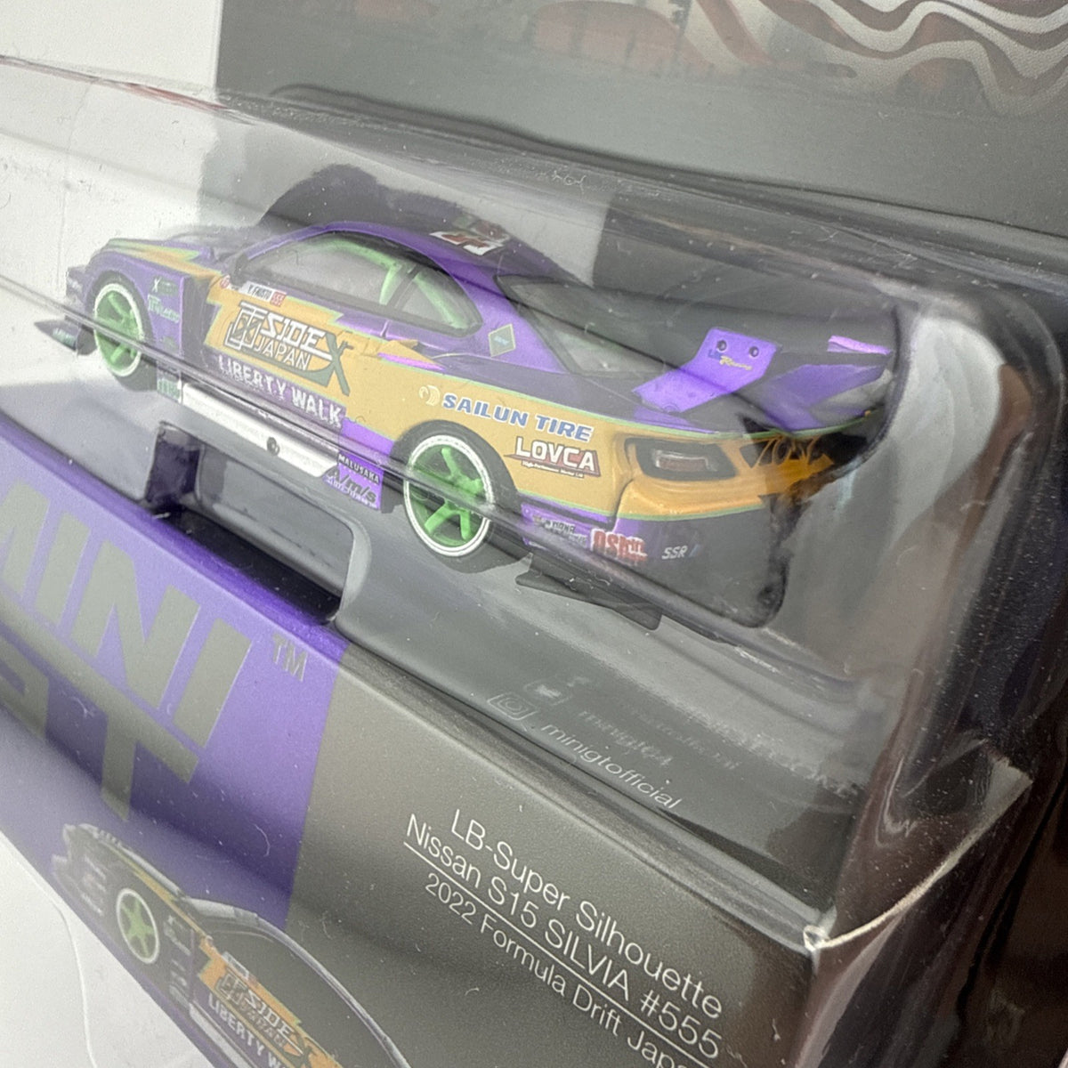 Petersen Museum - Nissan Silva S15 LB-Super Silhouette LBWK Purple Mini GT 005763