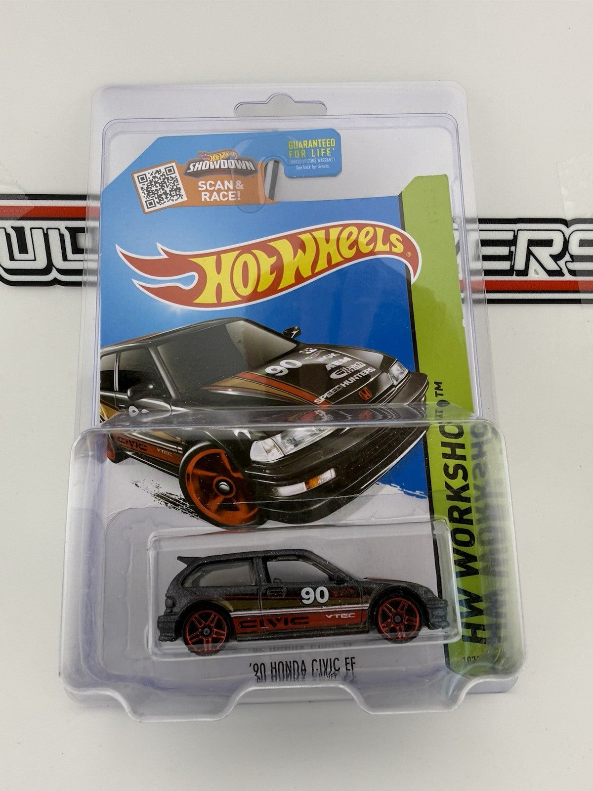 90 HONDA CIVIC EF Metalflake Black 197/250 HW Workshop 2015 Hot Wheels w Protect4