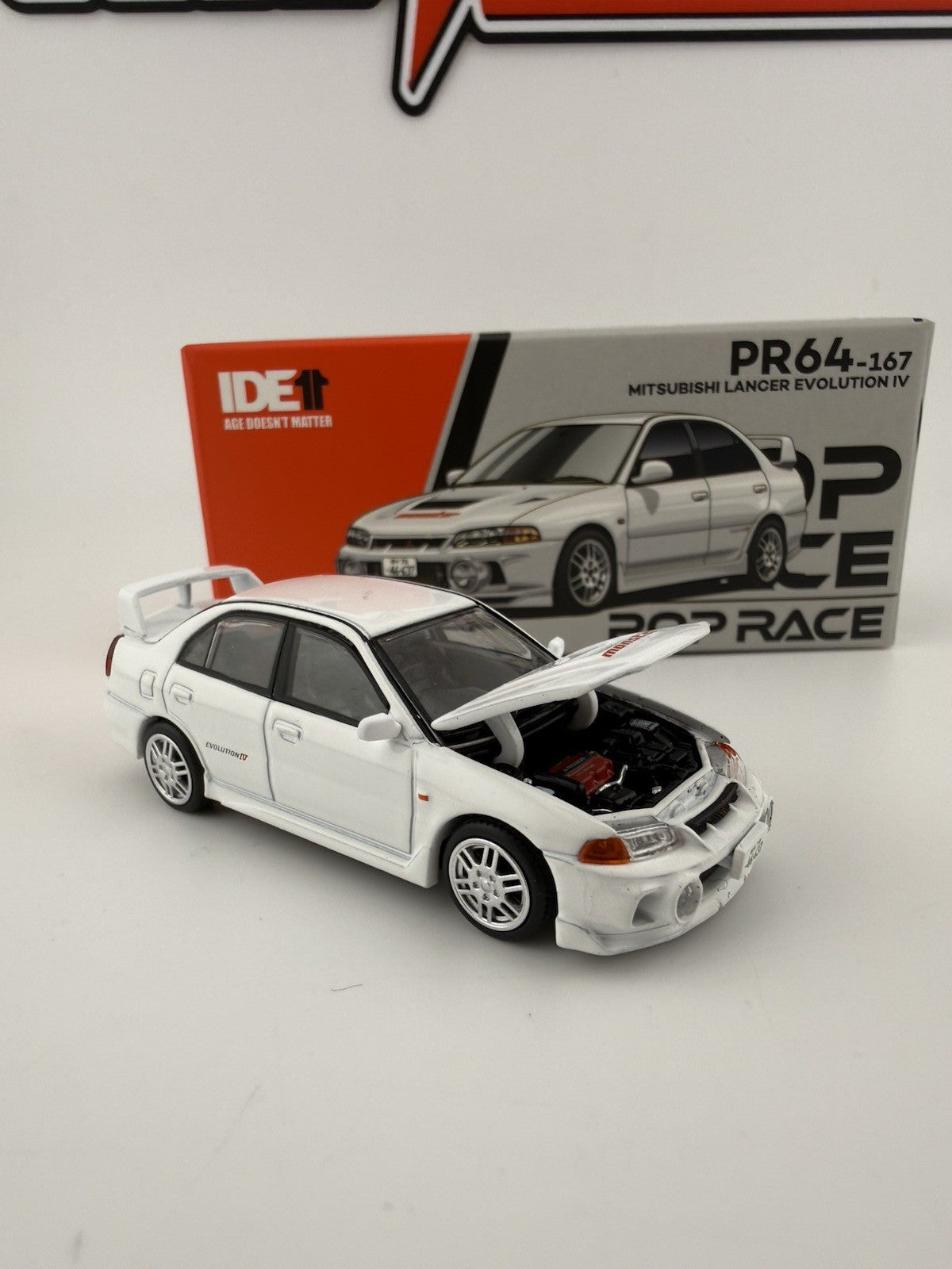 Mitsubishi Lancer Evolution IV White Monster - POPRACE PR64-0167 Open4