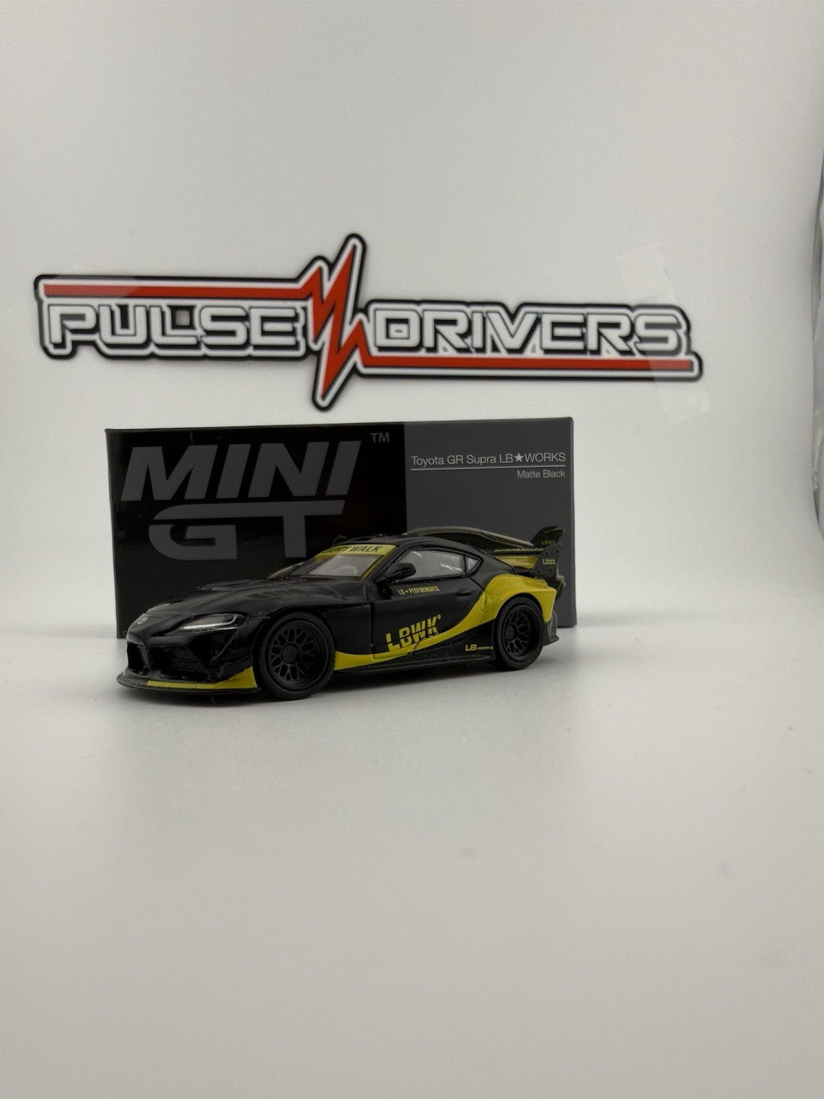 Toyota GR Supra LB Works Matte Black   Mini GT MGT 00472   Open Box4
