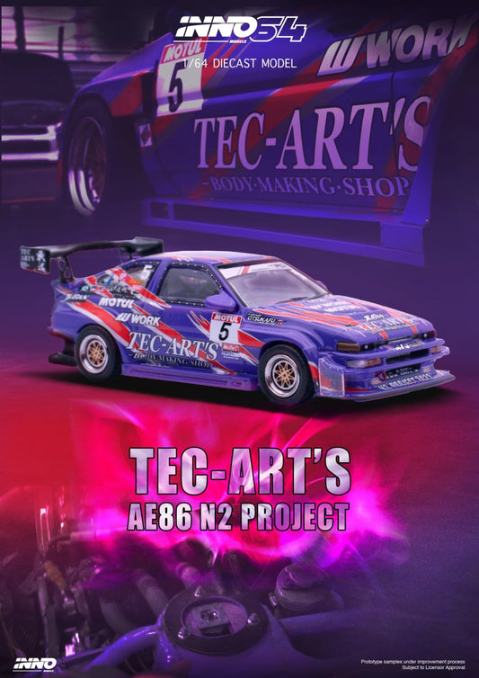 Inno64 1:64 Toyota Sprinter Trueno AE86 N2 Project by Tec Art IN64 AE86N2 TECART0
