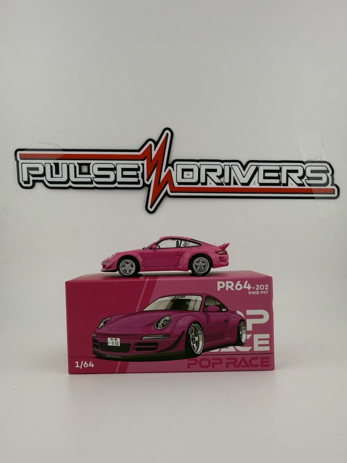 Porsche 911 Carrera RWB 997 Pink Pop Race PR64 0202 Open Box0
