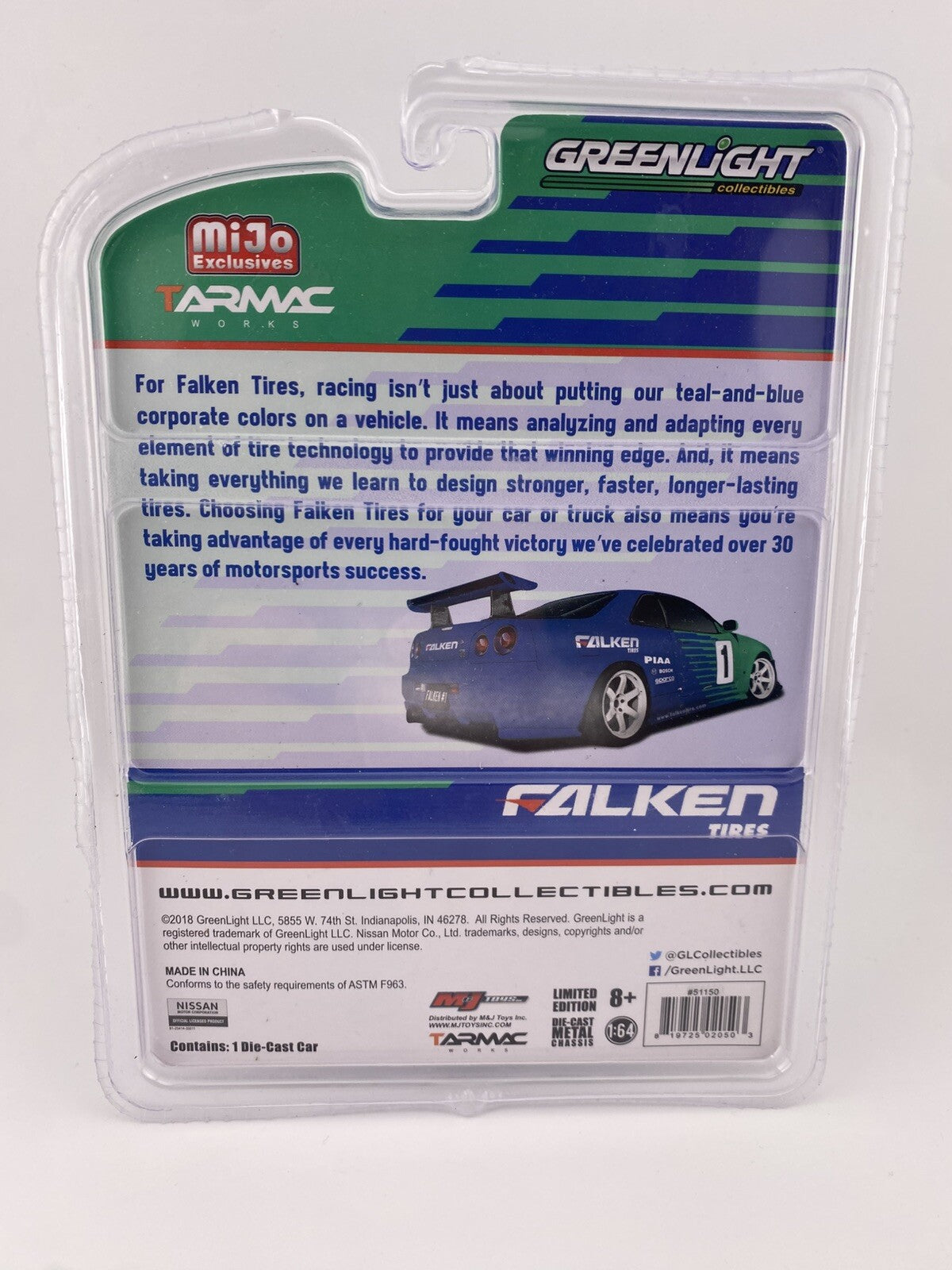 2002 Nissan Skyline GT R R34    Green Light x Tarmac Works FALKEN 511503