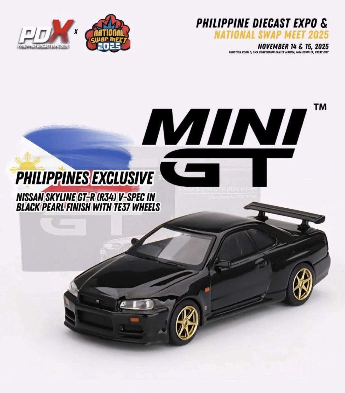 Nissan Skyline GTR (R34) V Spec TE37 Wheel Event PDX   Mini GT 01126 Sealed0