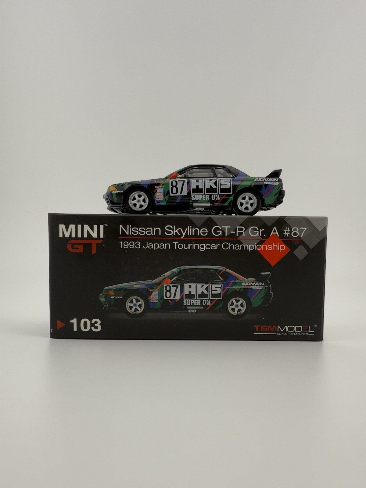 Nissan Skyline GT R (R32) Gr  Mini GT MGT 00103  87 HKS 1993 JTCC Open Box0