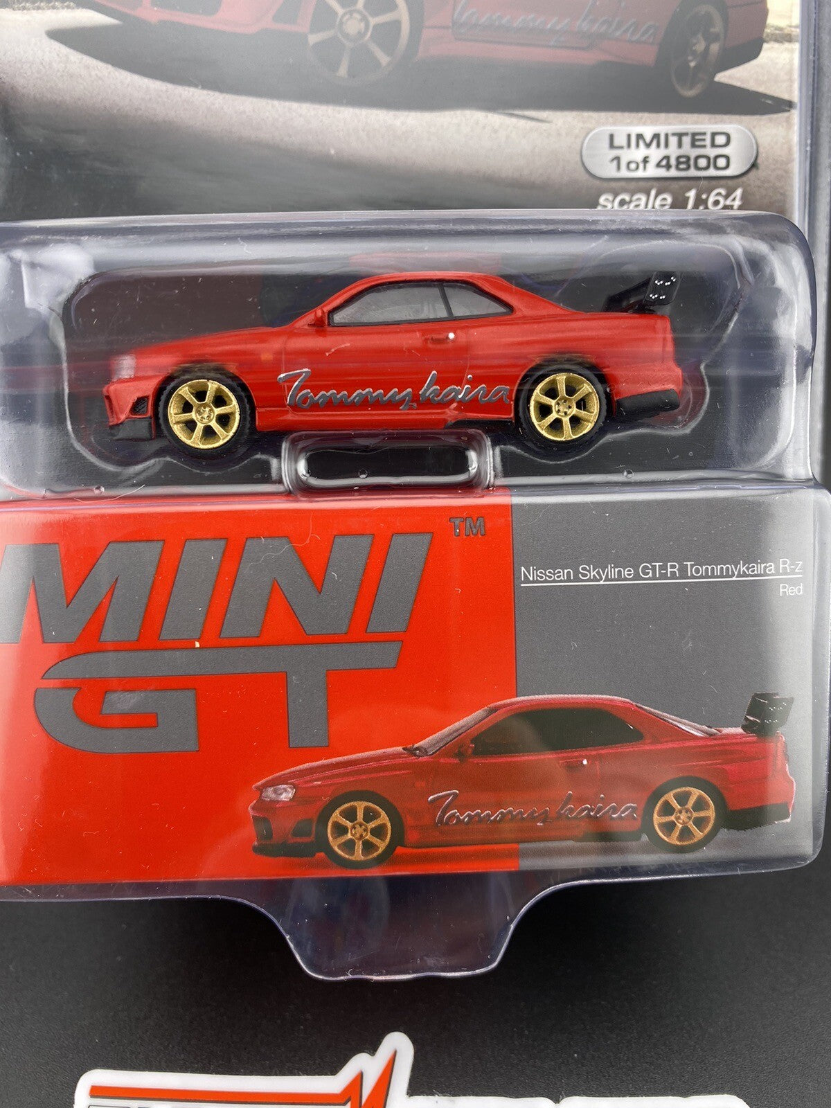 Nissan Skyline GT R (R34) Tommykaira R z   Red   Mini GT 005431