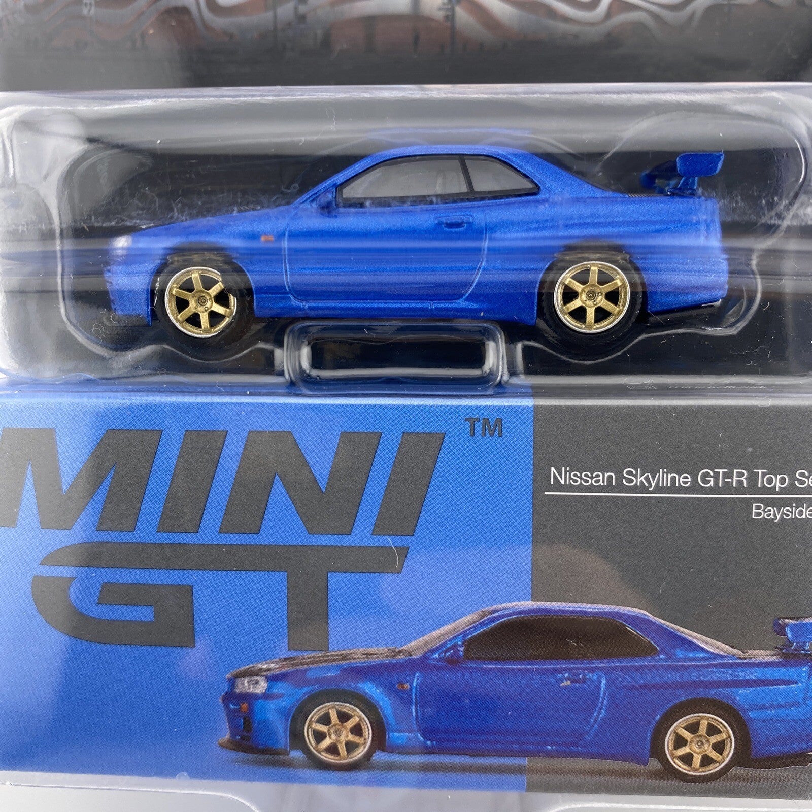 Nissan Skyline GT R Top Secret   Bayside Blue   MINI GT 00531   Petersen Museum1