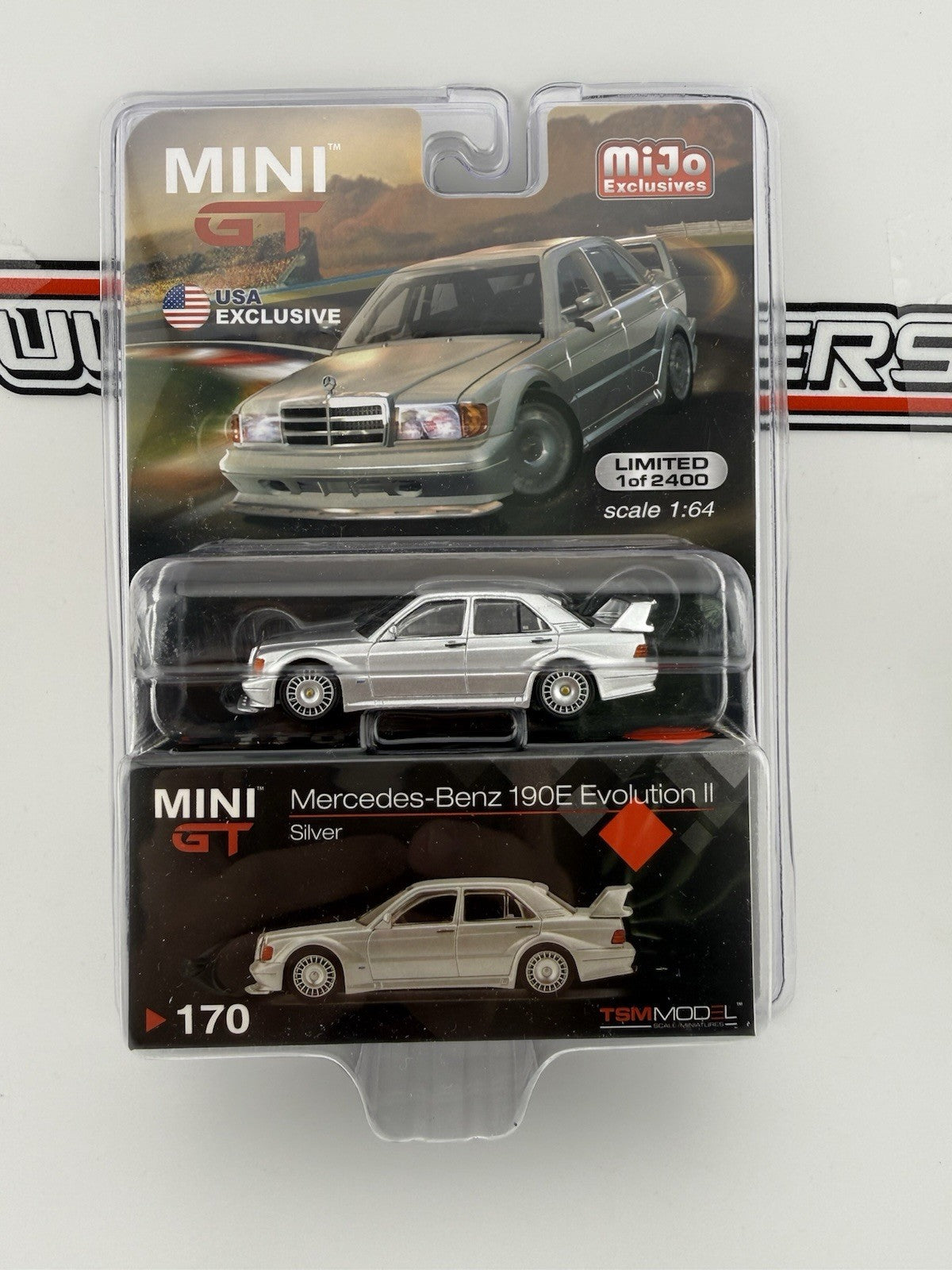 Mercedes-Benz 190E 2.5 16 Evolution II Silver - Mini GT MGT 00170 DTM0