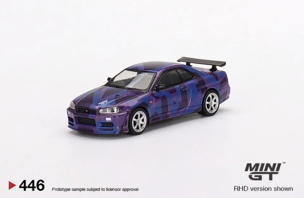 Nissan Skyline GT R (R34)   Purple   TSM Mini GT   MGT 00446 V Spec II 5 Years8