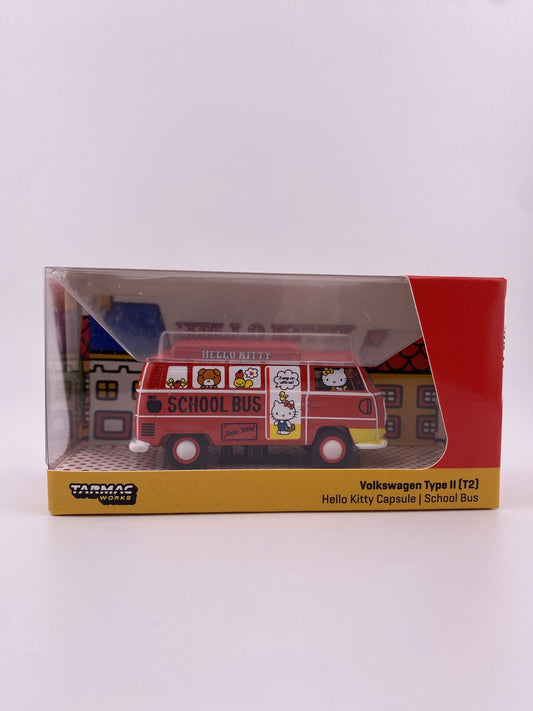Volkswagen Type II (T2) Hello Kitty School Bus   Schuco Tarmac Works T64S 010 HK0
