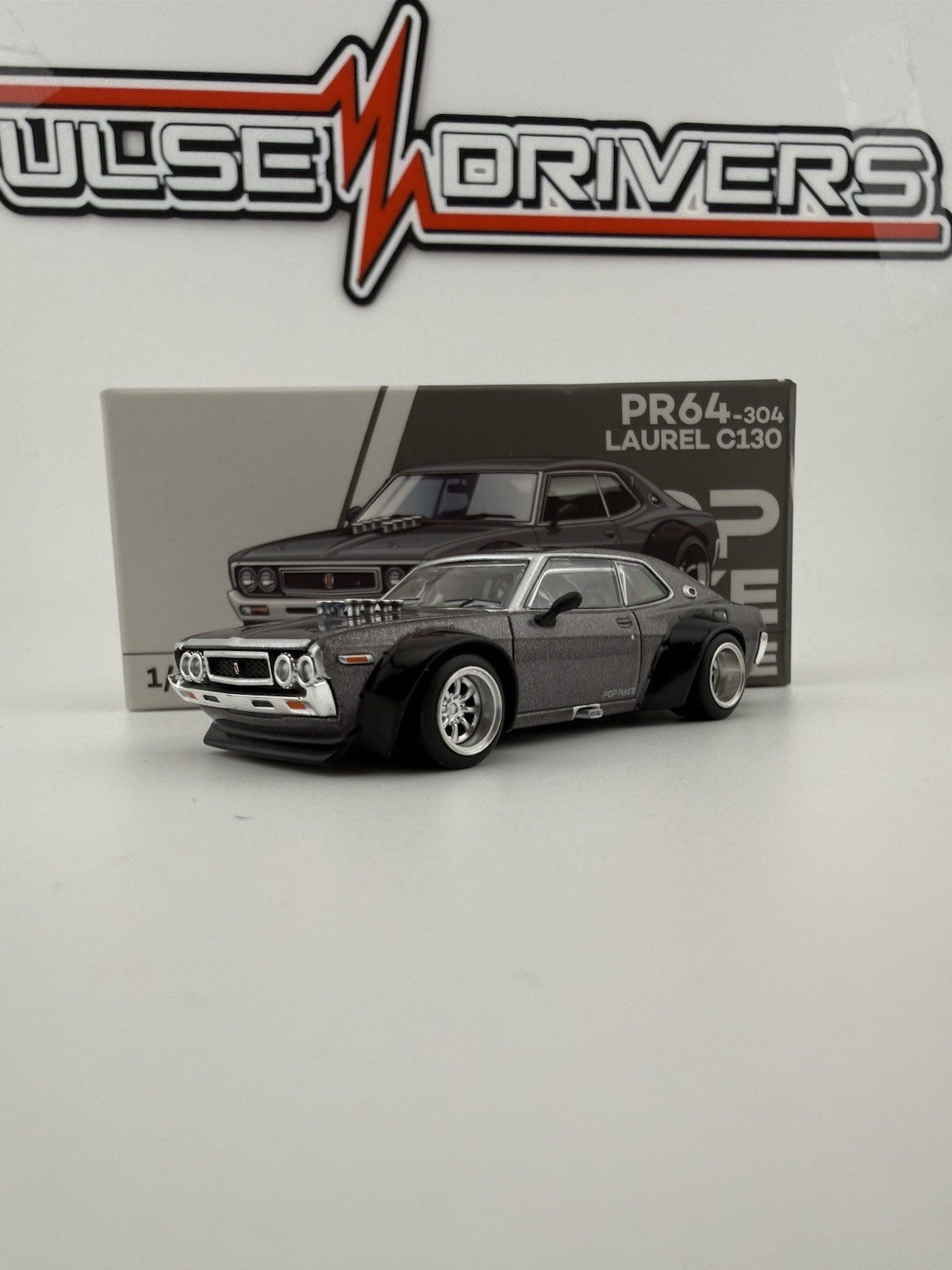 Nissan Laurel C130 Metallic Grey PopRace PR64-03041
