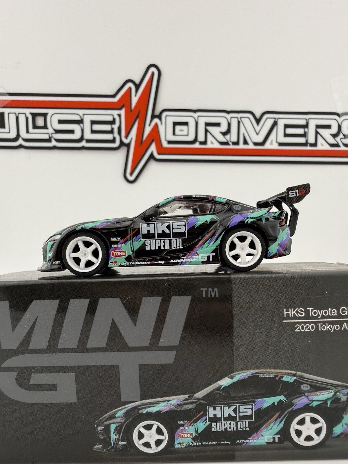 HKS Toyota GR Supra (A90) Black   Mini GT MGT 00350 2020 Toyota Auto Salon Open1