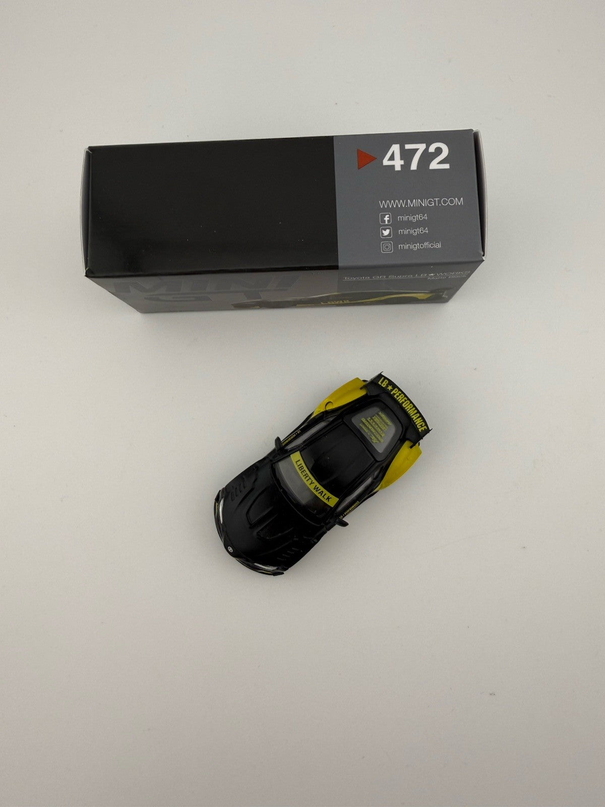 Toyota GR Supra LB Works Matte Black   Mini GT MGT 00472   Open Box1