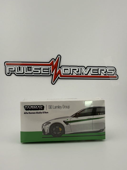 Alfa Romeo Giulia GTAM White w/Green Stripes Tarmac Works T64G TL031 MWG Sealed0