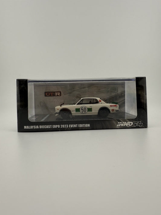 NISSAN SKYLINE 2000 GT R KPGC10 #50 WHITE MALAYSIA 1/64 INNO IN64 KPGC10 MDX23WH0