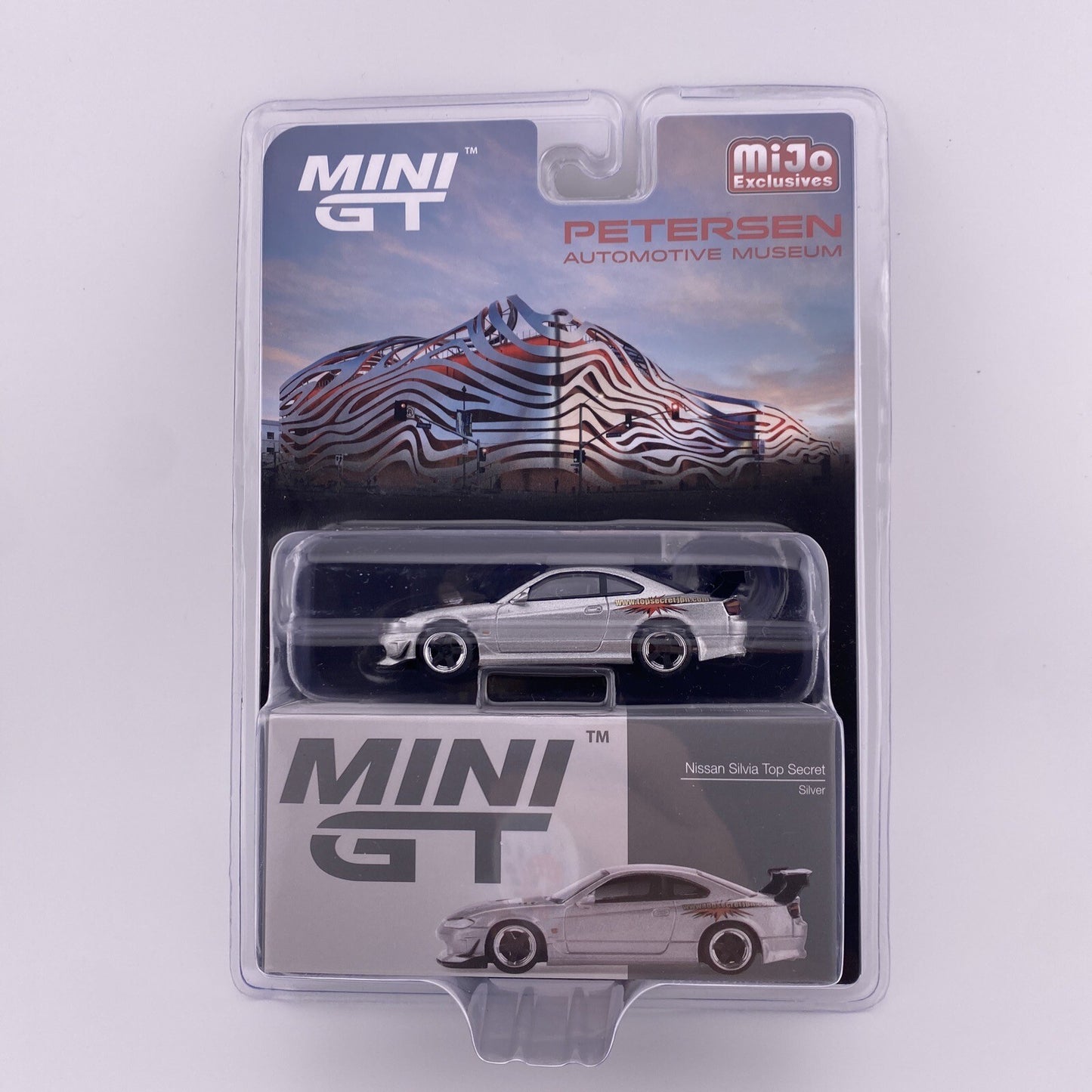 Nissan Silvia (S15) Top Secret   Silver   MINI GT 00545   Petersen Museum0