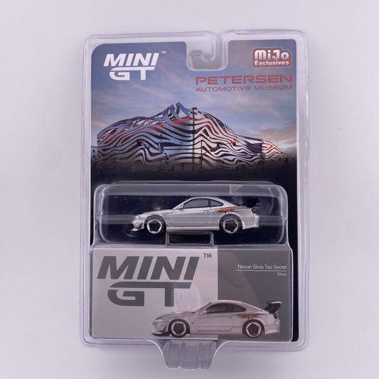 Nissan Silvia (S15) Top Secret   Silver   MINI GT 00545   Petersen Museum0