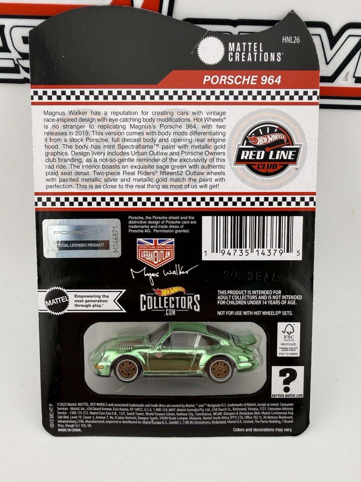 Porsche 911 964   Hot Wheels RLC Exclusive Magnus Walker Urban Outlaw4