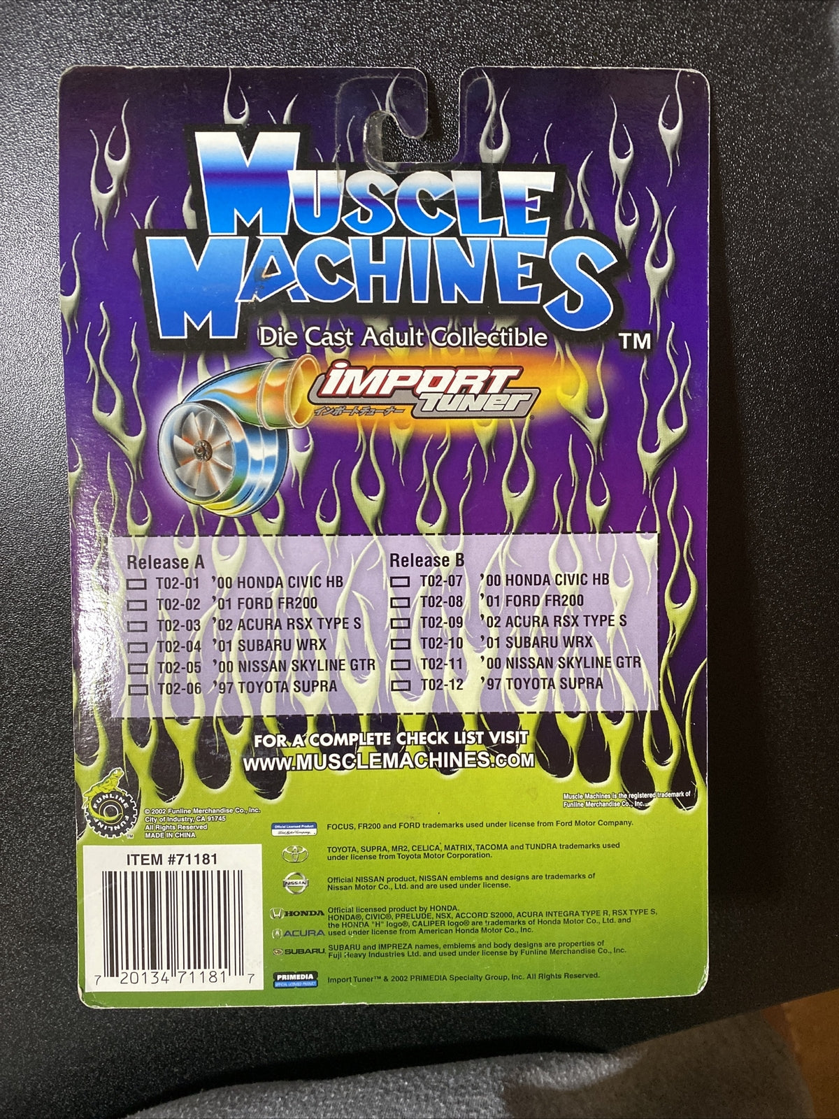 Muscle Machines Import Tuner 1997 Toyota Supra Diecast 1:64 T02 474