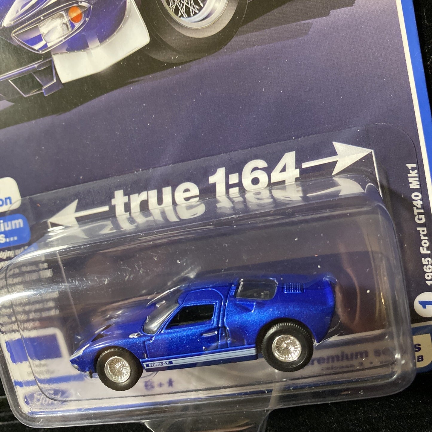 1965 Ford GT40 MK1 Blue Metallic with White Stripes "Vintage Muscle" Limited4