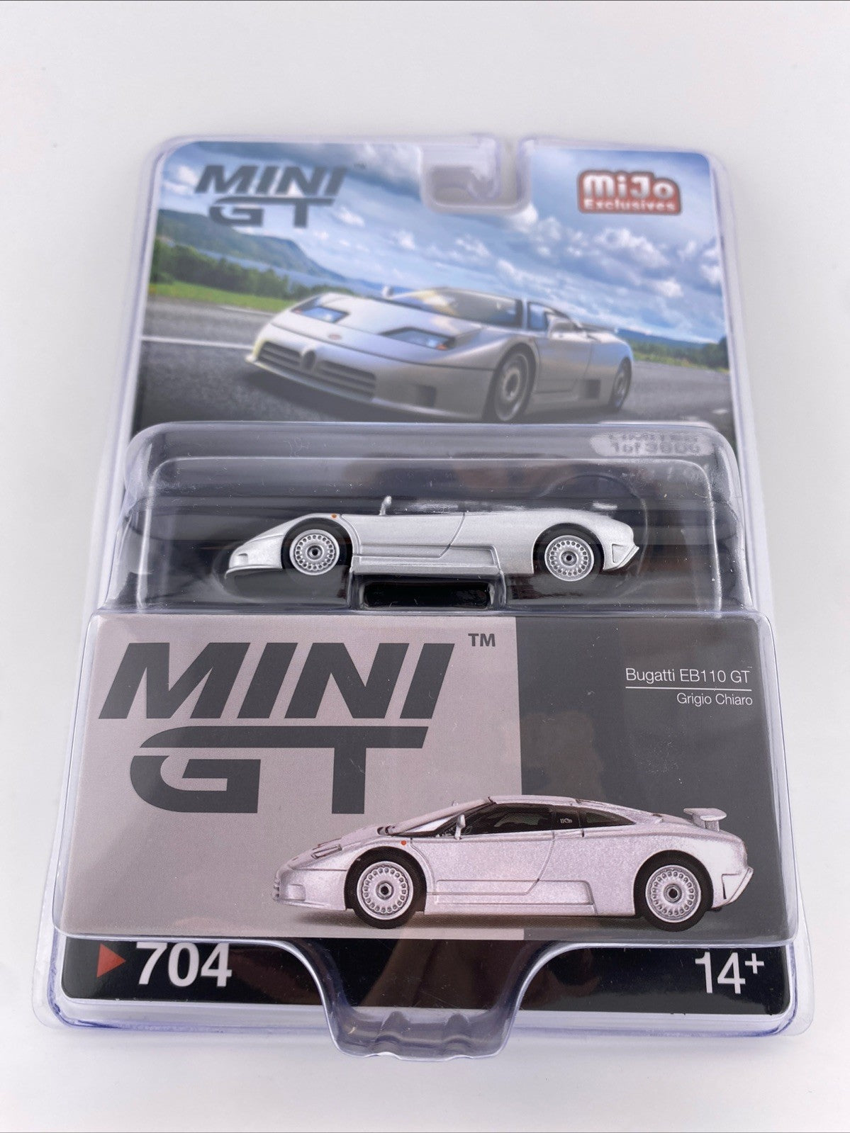 Bugatti EB110 GT Grigio Chiaro   Mini GT MGT 007040