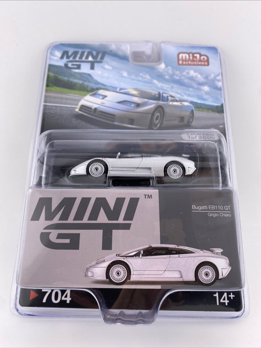Bugatti EB110 GT Grigio Chiaro   Mini GT MGT 007040