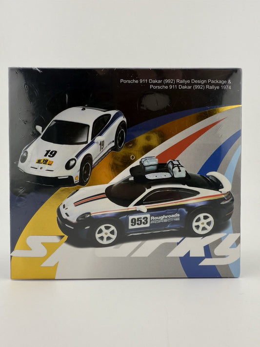 1/64 TINY X Sparky Porsche 911 992 Dakar Rallye 1974 2 cars Set YCOMBO640160
