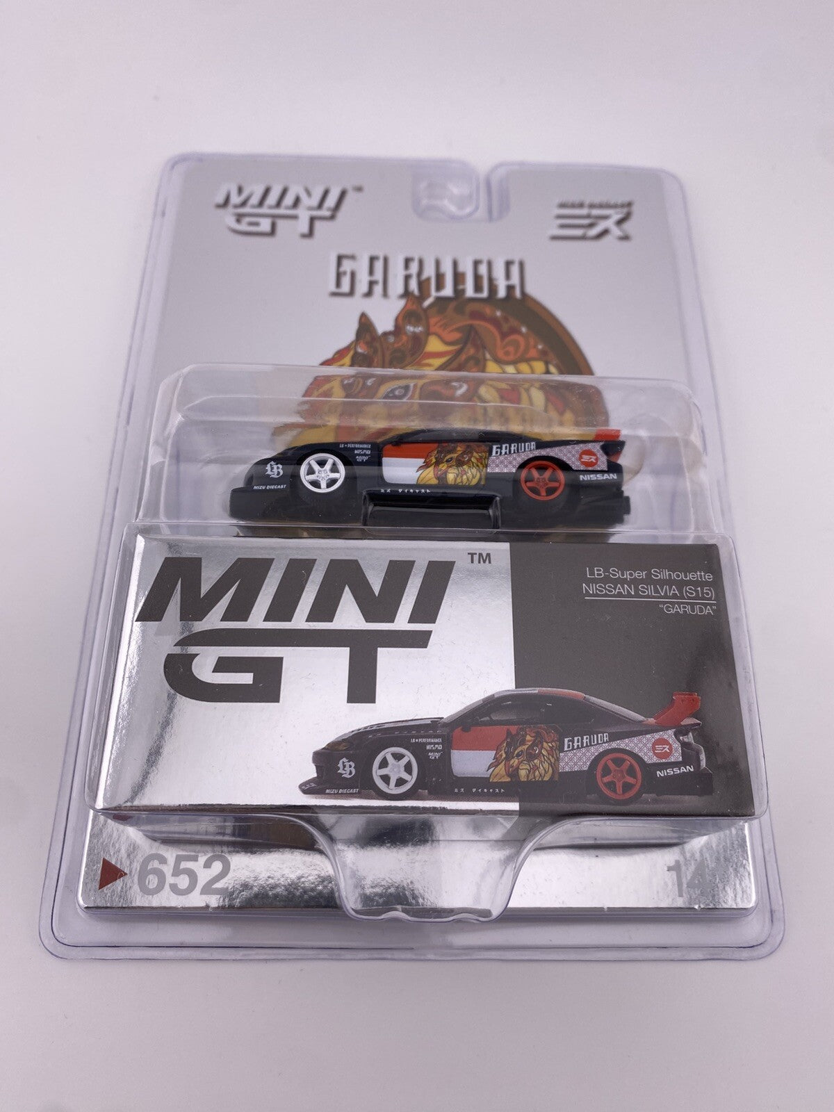 Nissan Silvia (S15) LB Super Silhouette Works Mini GT 00652 Garuda MIZU Diecast2