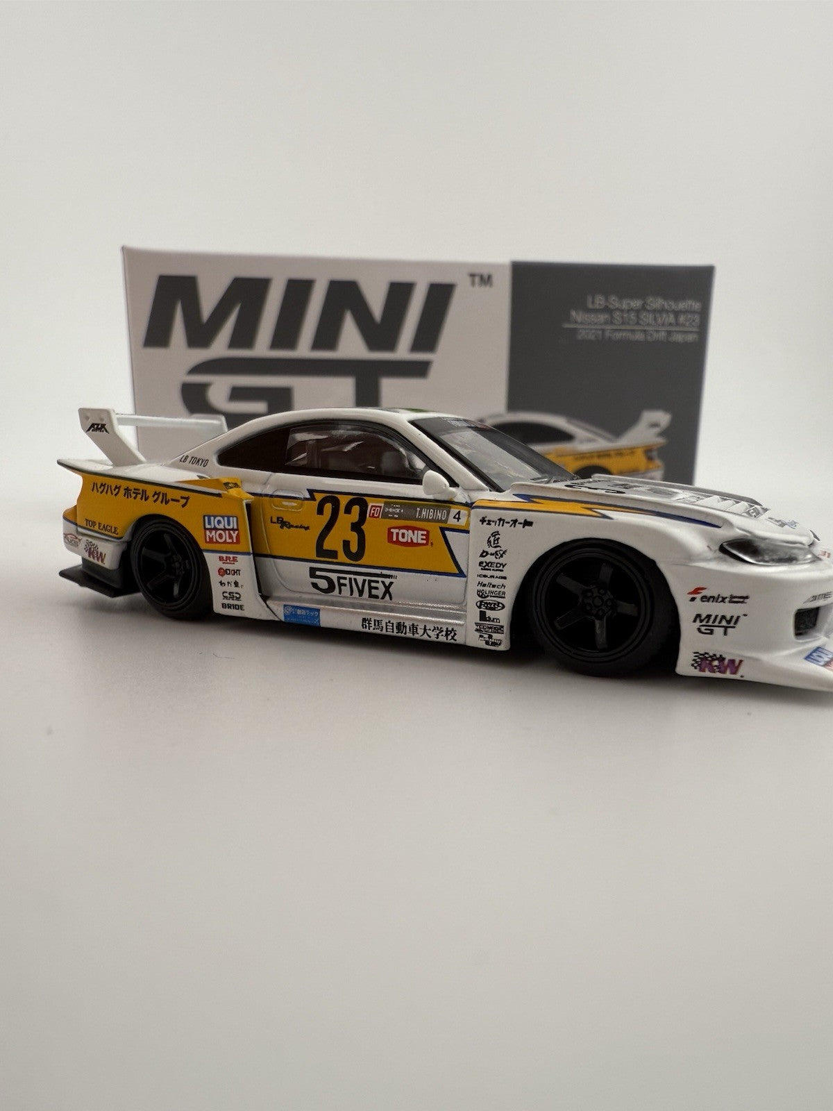 Nissan Silvia (S15) LB Super Silhouette Works White   Mini GT MGT 00434 Open Box4