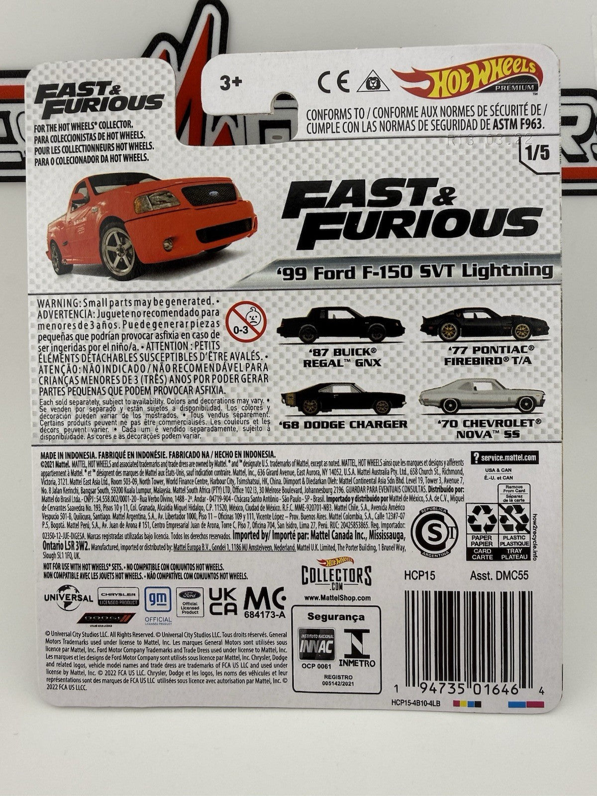 99 Ford F 150 SVT Lightning   Hot Wheels Fast and Furious 1/5 in Protector4