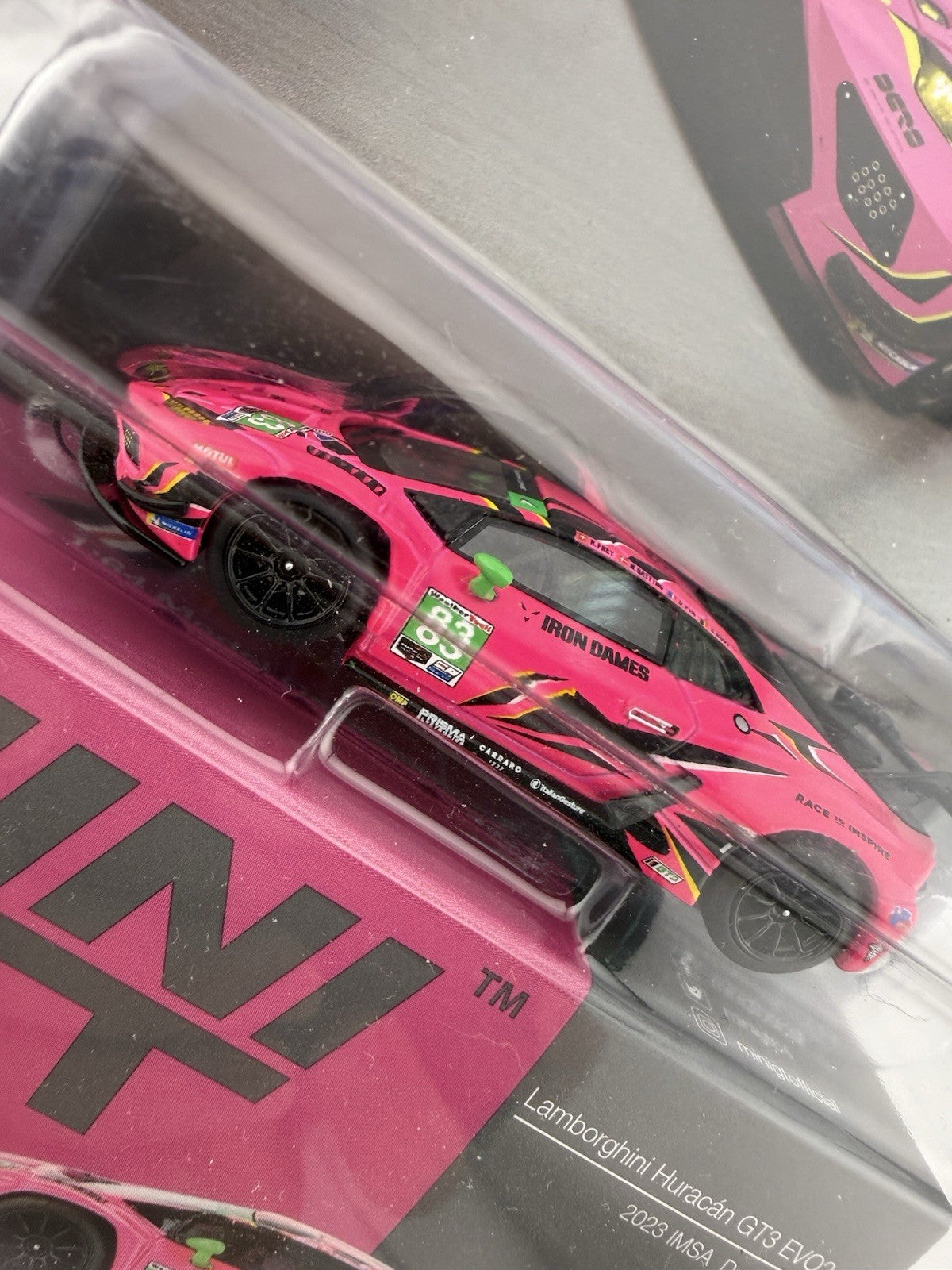 Lamborghini Huracan GT3 EVO - Mini GT MGT 00772  83 Iron Dames IMSA 2023 Daytona2
